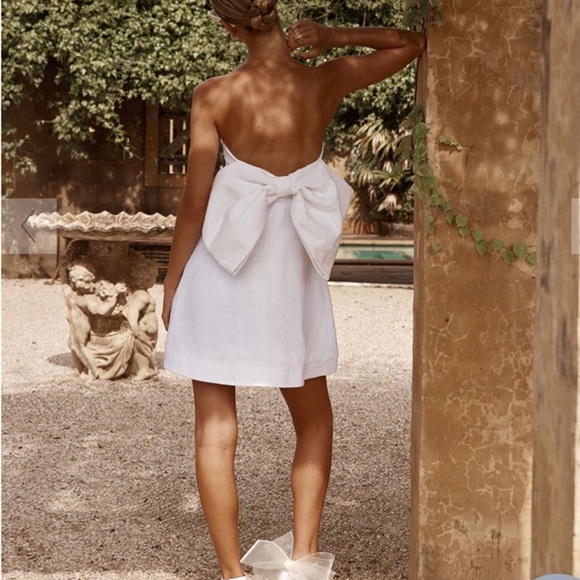 DISSH | Dresses | Dissh Aisle White Linen Back Bow Dress | Poshmark
